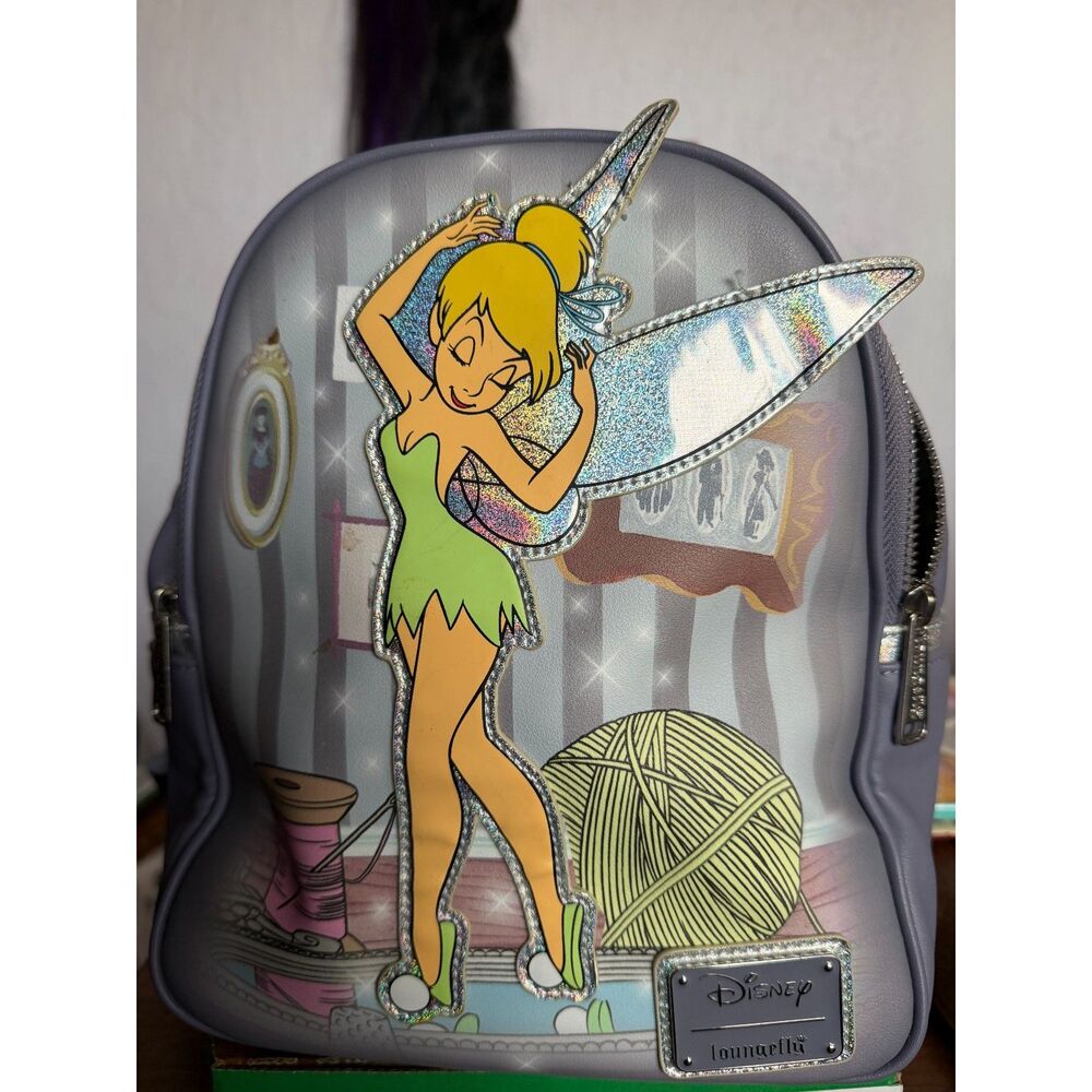 Loungefly Disney Tinker bell Iridescent Thimble Mini Backpack Unused